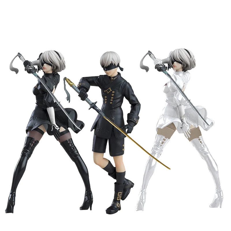 17cm NieR Anime figures 9S 2B standing action figures 9S 2B figurines  Doll PVC Model Toys  Adult Co