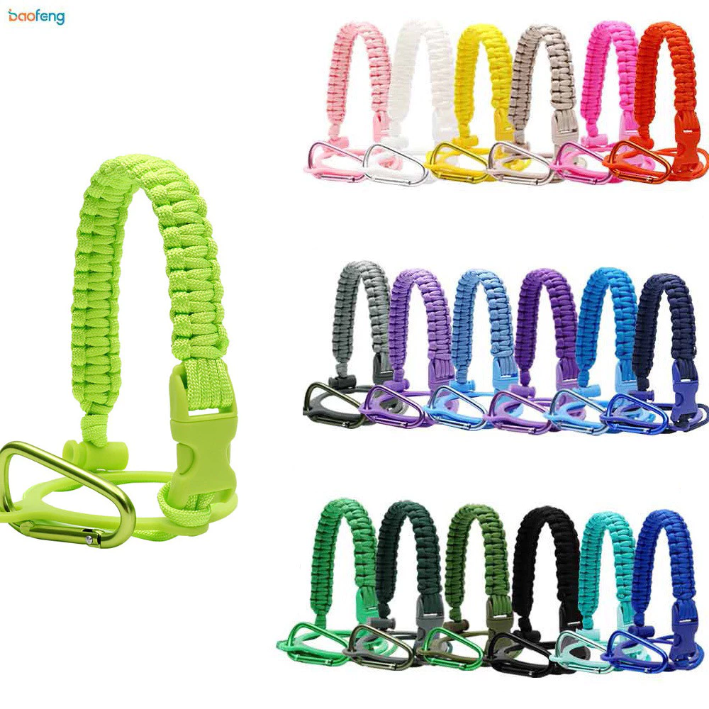 Tumbler Paracord เชือกจับ Tumbler ผู้ถือ Aquaflask เชือกแบบพกพาเชือกขวดน้ําสายคล้อง Carrier ถ้วยที่มีสีสันสําหรับ Hydro Flask12-64oz
