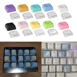 Quu 8 ชิ้น Cheey Profile PBT + PC Keycaps 1U ชุดปุ่มกดสําหรับคีย์บอร์ดแบบกลไก Keycaps ความทนทานในสีคลาสสิก