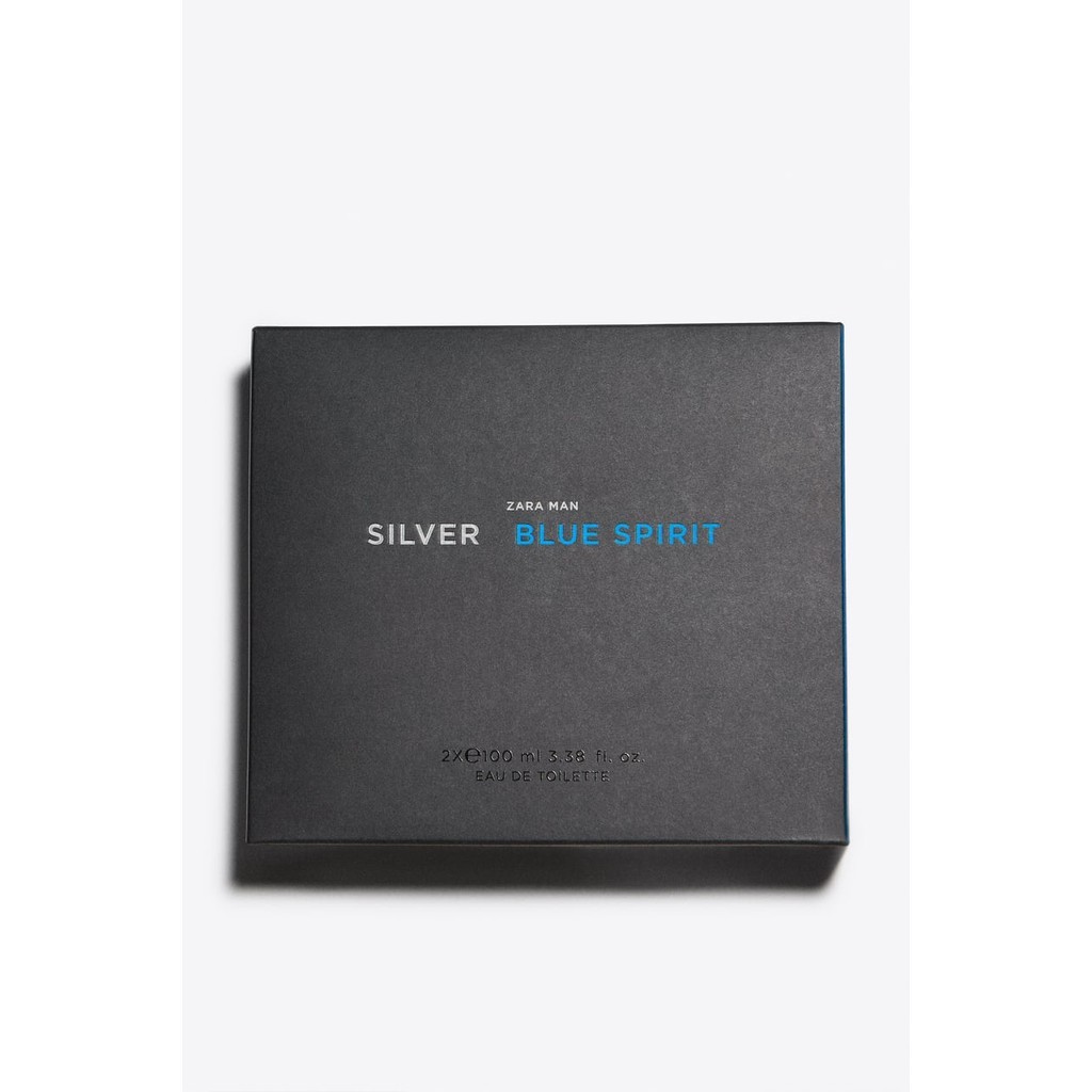 (น้ำหอมzara) แพ็คคู่  ZARA MAN SILVER EDT 90 ML + ZARA MAN BLUE SPIRIT EDT 90 ML 2X  สินค้าแท้ 100% จาก Shop (พร้อมส่ง)