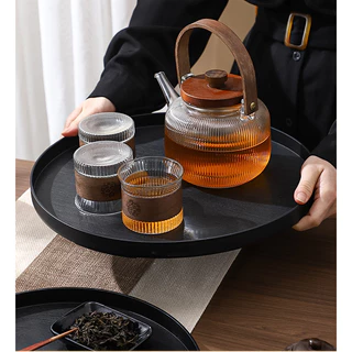 OUKEAI ‌จานกลมพีพีขนาด 30/35 ซม. ใช้ในโรงแรม/ร้านอาหาร วางชาใหญ่ เก็บแก้วและของใช้‌