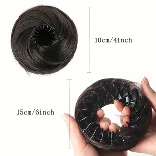 4 นิ้ว Magic ผมสังเคราะห์ Bun วงกลมคลิปยืดหยุ่น Donut Updo วิกผม Birds Nest รูป Retractable Hairpieces