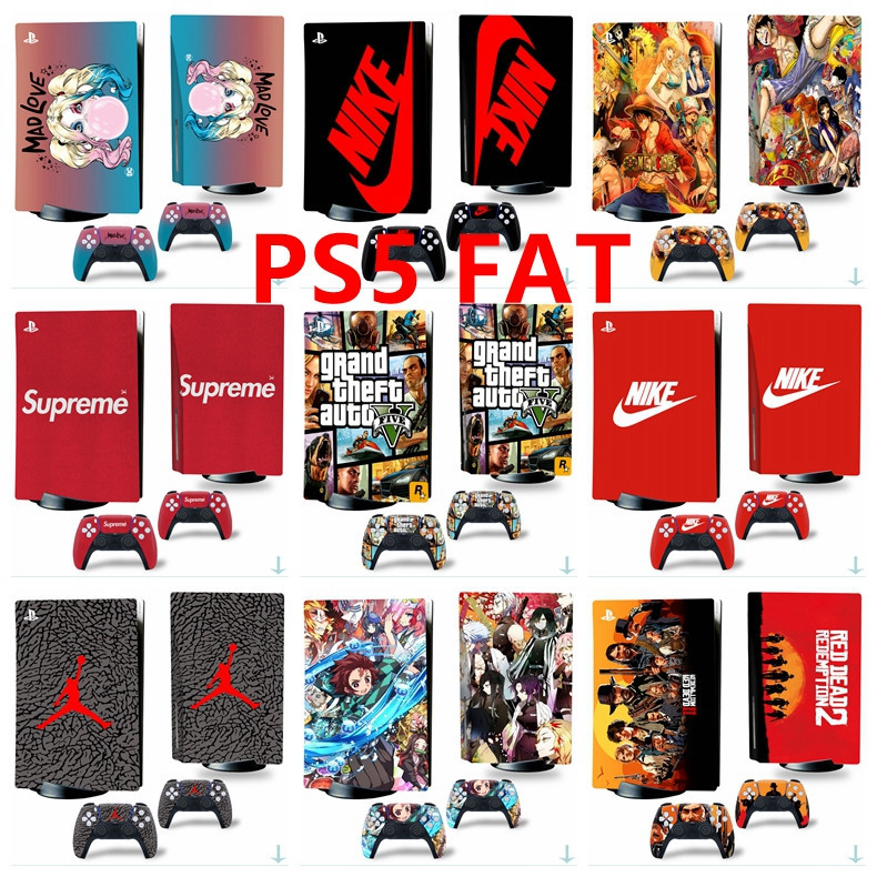 100 สีสติกเกอร์ผิวใช้งานร่วมกับ Sony Playstation 5 Fat Disc Edition ไวนิล Decal Wrap ฟิล์มป้องกันสํา