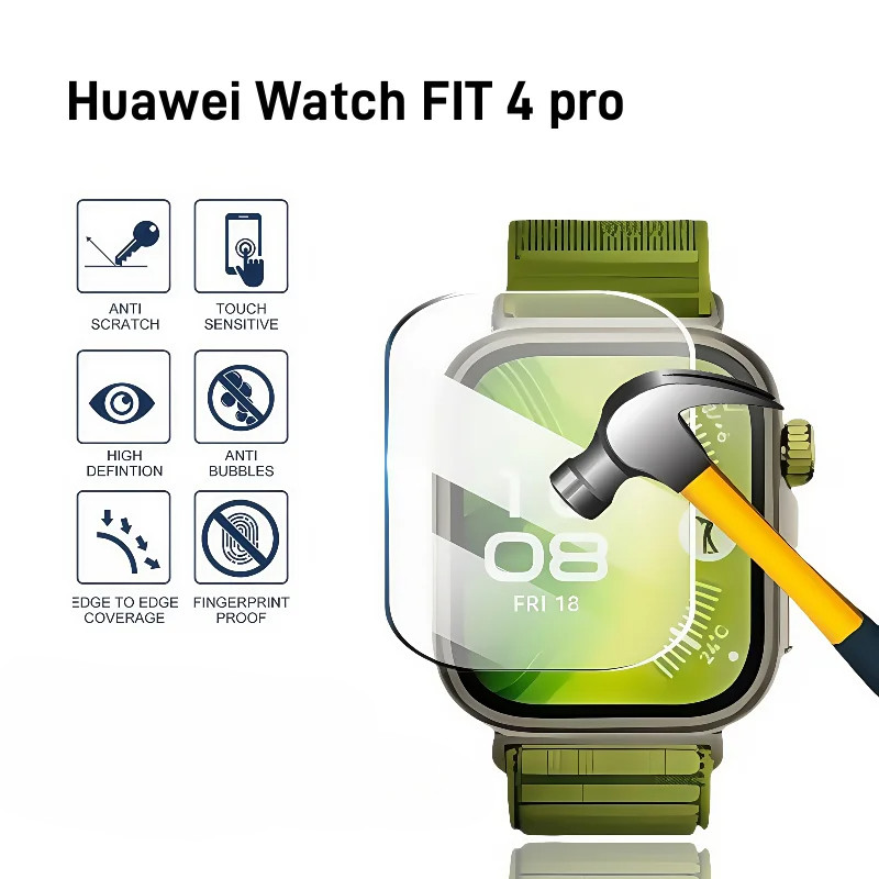 9H กระจกนิรภัยสําหรับ Huawei Watch Fit 4 Pro Premium Screen Protector ทนทาน HD Clear ป้องกันฟิล์มอุปกรณ์เสริม