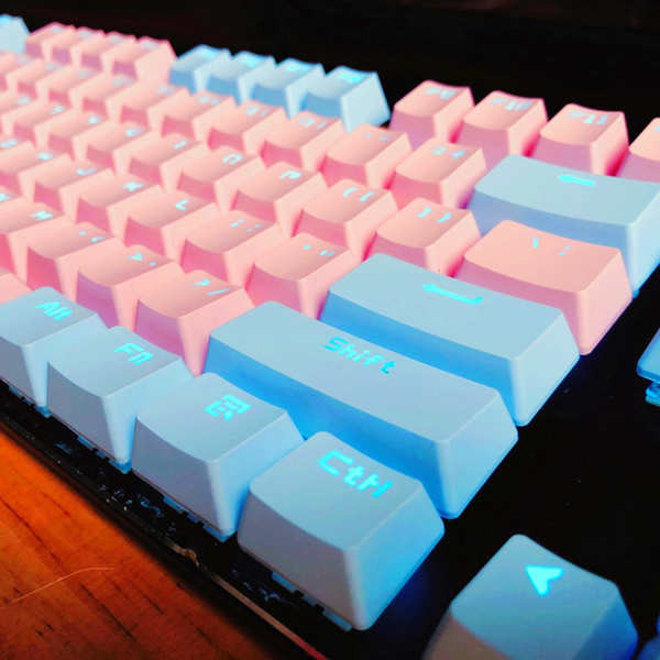 คีย์แคปไทย คีย์แคป keycap 104-Key ABS Fonโปร่งใสคีย์บอร์ดแบบกลไกOemความสูงCrossสีน้ําตาลสีแดงสีดําแก