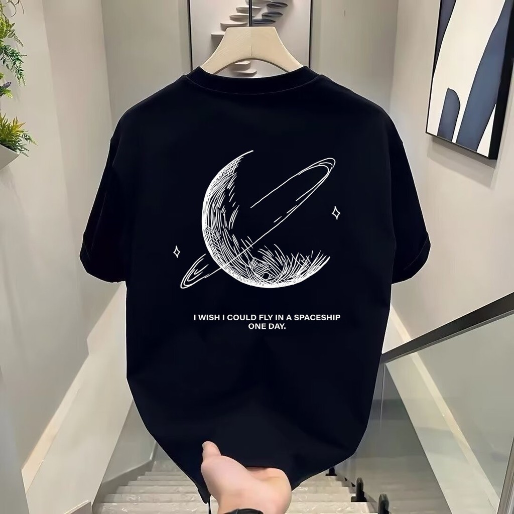 2025 เสื้อยืดแขนสั้นผู้ชายแบรนด์ชั้นนำฤดูร้อน เสื้อยืดคอกลมผ้าฝ้ายแท้ เสื้อยืดแขนสั้นผู้ชาย สไตล์ผู้ชาย