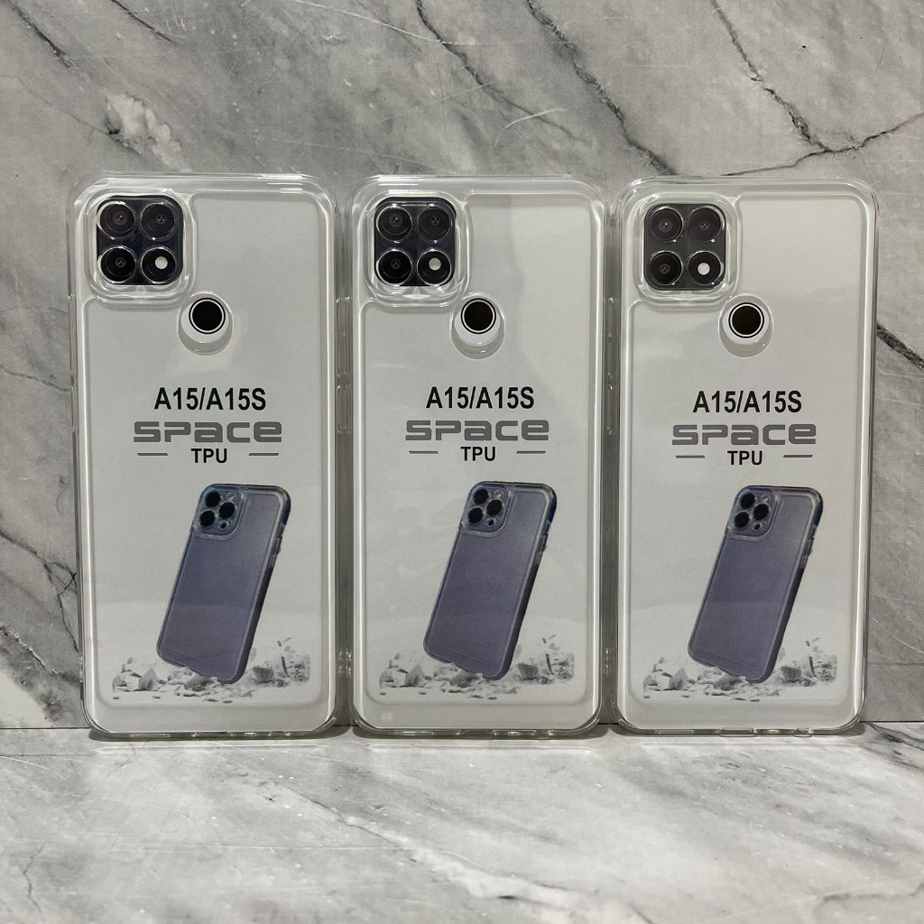 SoftCase Oppo A15 Oppo A15s Oppo A16 Oppo A16s Case Bening Clear SPACE TPU Jelly White_Cell Df Store