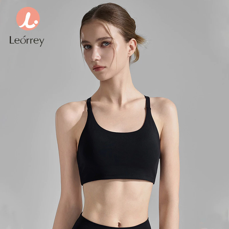 Leorrey เสื้อครอปวิ่งฟิตเนส ยืดหยุ่นสูง มีแผ่นรอง thumbnail 9