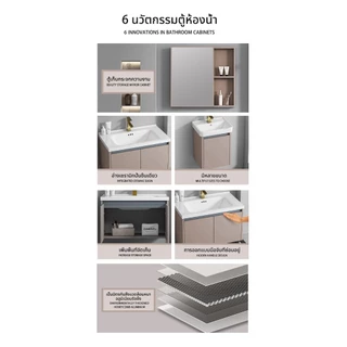 A805 จัดส่งในกรุงเทพฯ, ประเทศไทย อ่างล้างหน้าห้องน้ำจากหินอ่อนตู้ อ่างล้างหน้าเซรามิก ตู้ห้องน้ําสไตล์ครีม ตู้กระจกอั