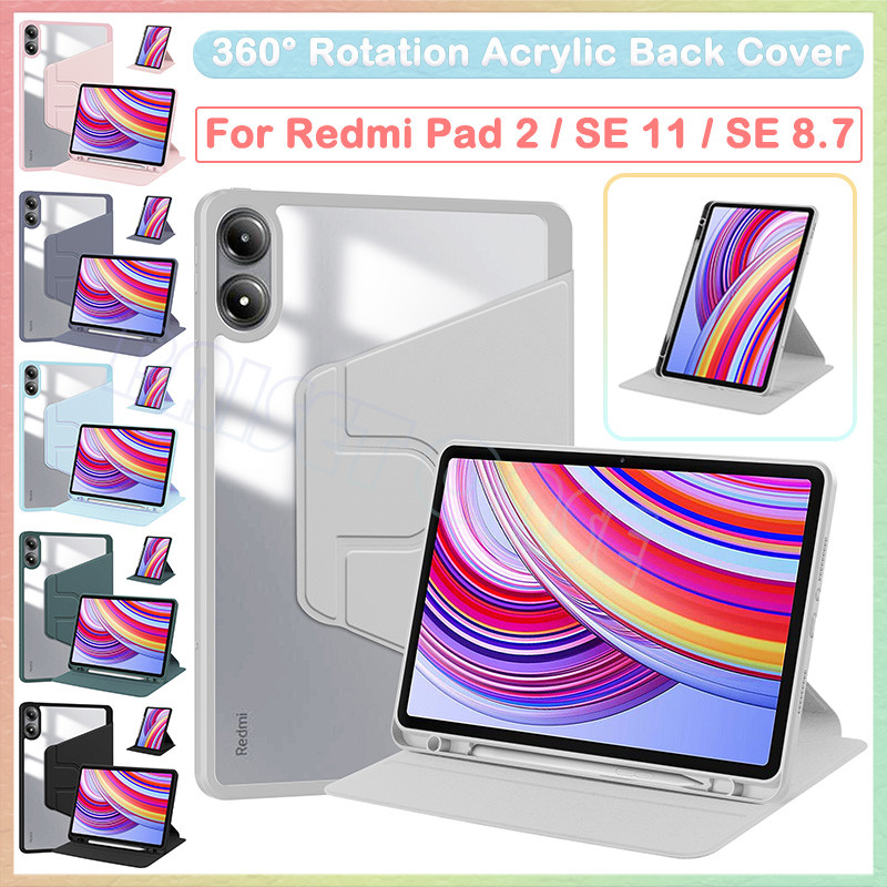 สําหรับ Redmi Pad 2 2025 SE 11 SE 4G 8.7 Redmi Pad 10.6 360° เคสอะคริลิคหมุนได้