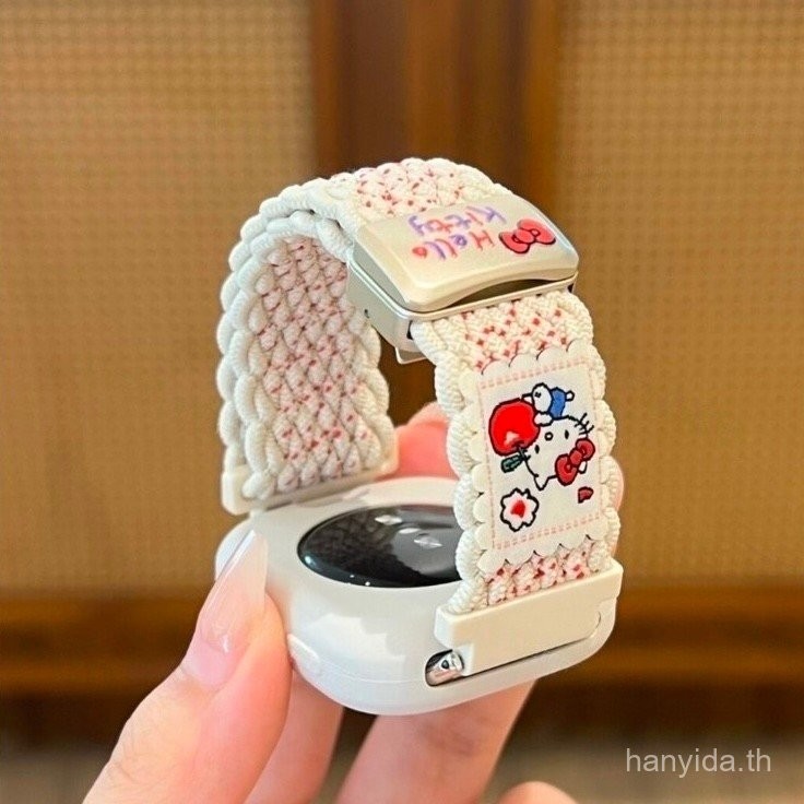 2 in 1 สายถักไนลอนน่ารักสําหรับนาฬิกา Huawei Fit 4 Pro Smartwatch สร้อยข้อมือแม่เหล็กสายรัดข้อมือสําหรับ Huawei Watch Fit 3