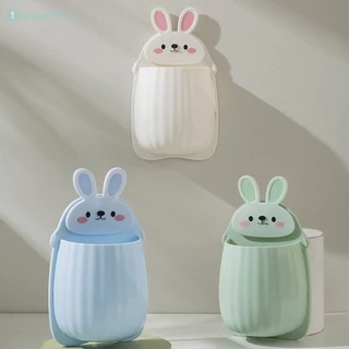 ชั้นวางแปรงสีฟันกระต่ายน่ารัก กล่องเก็บแปรงแต่งหน้าแบบไม่ต้องเจาะ ที่ใส่แปรงสีฟันติดผนังห้องน้ำ TH