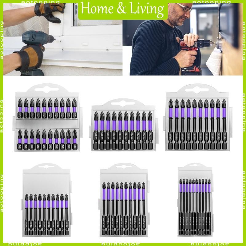 AOTOO แม่เหล็ก Impact Bit ไขควงชุด Bit PH2 1 4 นิ้ว Hex Shank Bit