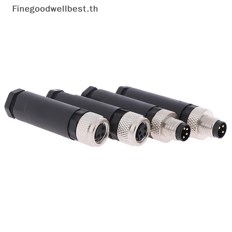 FBTH 1 PC M8 Sensor Connector 3/4 Pin ปลั๊กมุมตรงชาย/หญิงร้อน