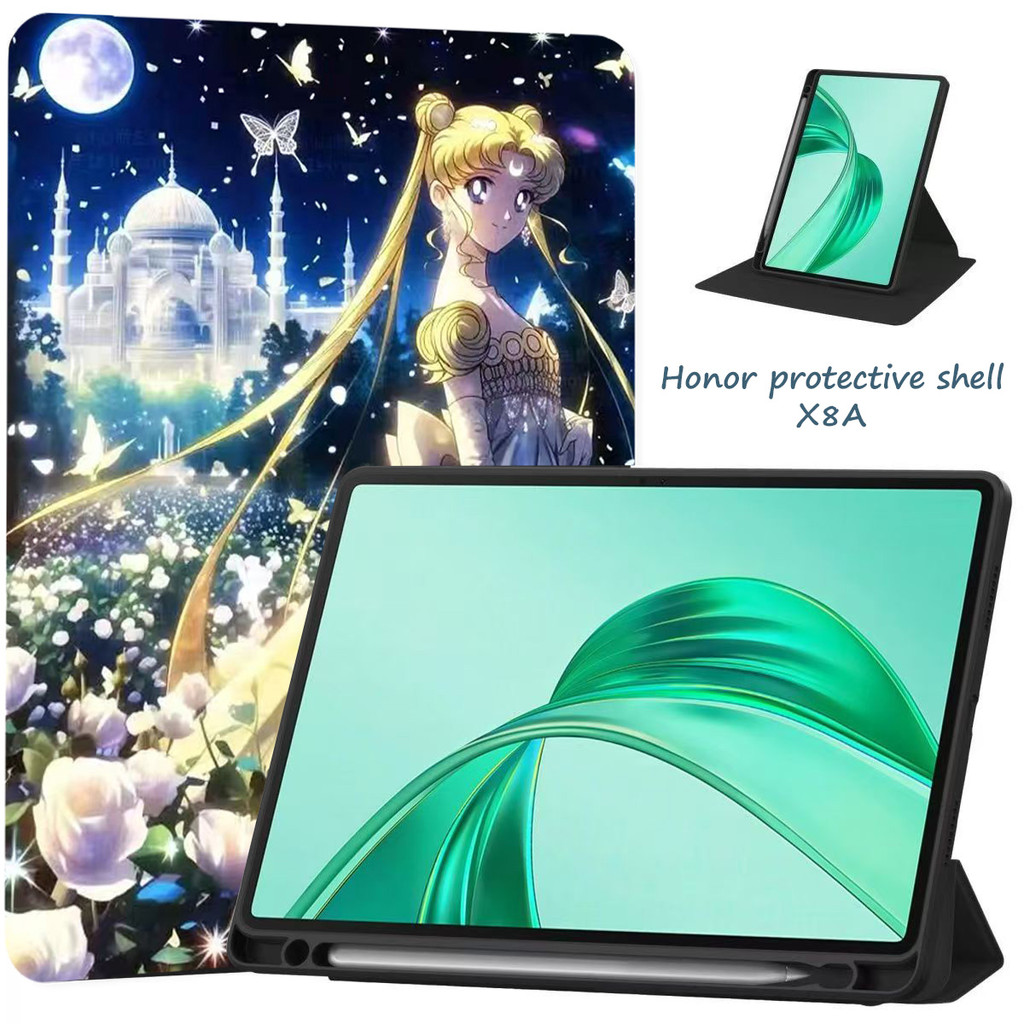 [จัดส่งด่วน]เคส  Honor Pad X8A 11นิ้ว/Honor Pad 9/8 12.1นิ้ว，หมุน 360 ฟุตและที่วางปากกาด้านขวา Honor