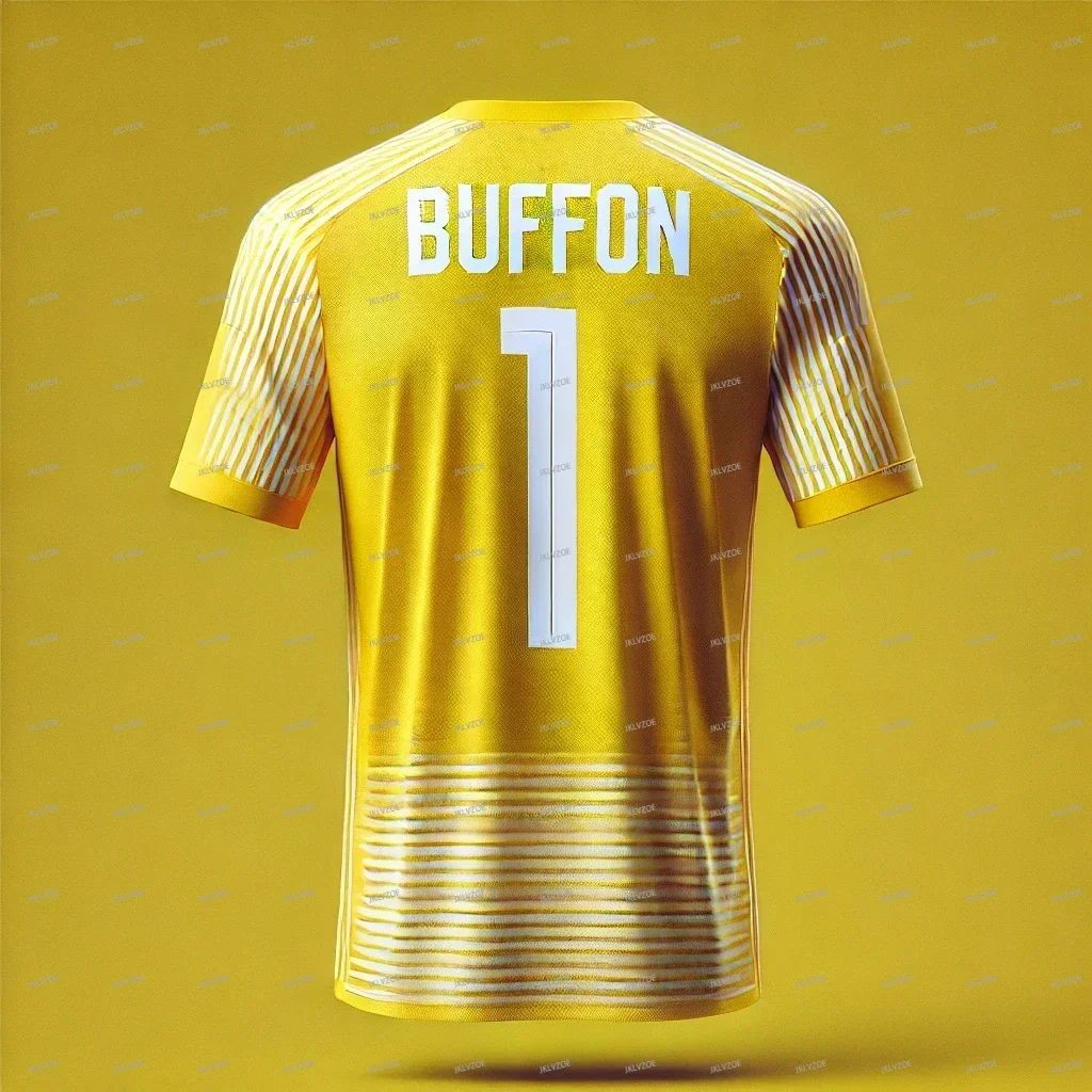 เทรนด์ฤดูร้อนใหม่ 3D พิมพ์อิตาเลี่ยน Buffon jersey เสื้อยืดแขนสั้นลําลองสําหรับบุรุษ