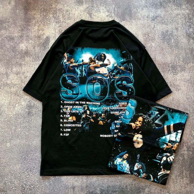 (LVR) SZA เสื้อยืด Oversize - SZA Vintage Oversize T-Shirt - เสื้อยืดผู้ชายและผู้หญิงขนาดใหญ่