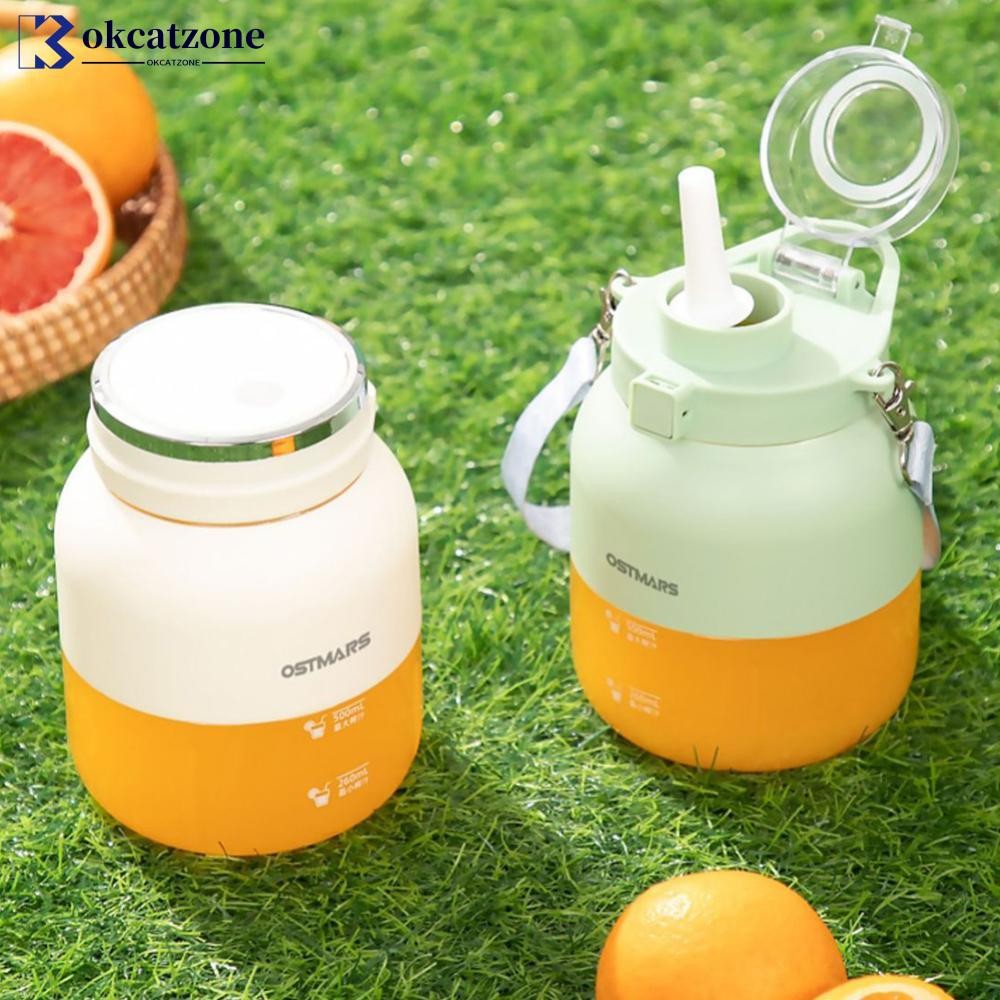 OKCATZONE USB ชาร์จแบบพกพาเครื่องปั่นถ้วย 800ml Leakproof Tritan วัสดุสําหรับ Travel & Fitness เครื่