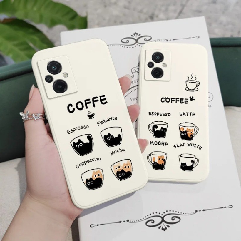 กาแฟแมวน่ารักเคสโทรศัพท์สําหรับ Huawei Nova 13i 7i 3i 4e 5T Y70 Y71 Y72 Y7A Y9S Y9 Prime 2019 กันกระ