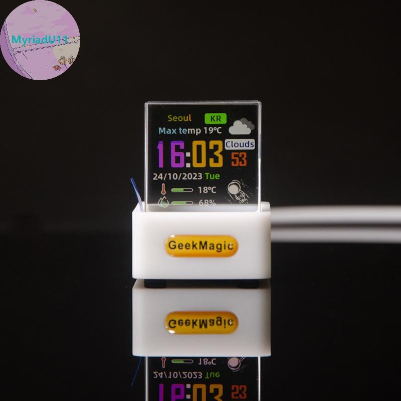MyriadU Crystal Cube Photo Display Holographic Desktop Smart Weather Station นาฬิกาดิจิตอลพร้อม GIF Animations อัลบั้ม TH
