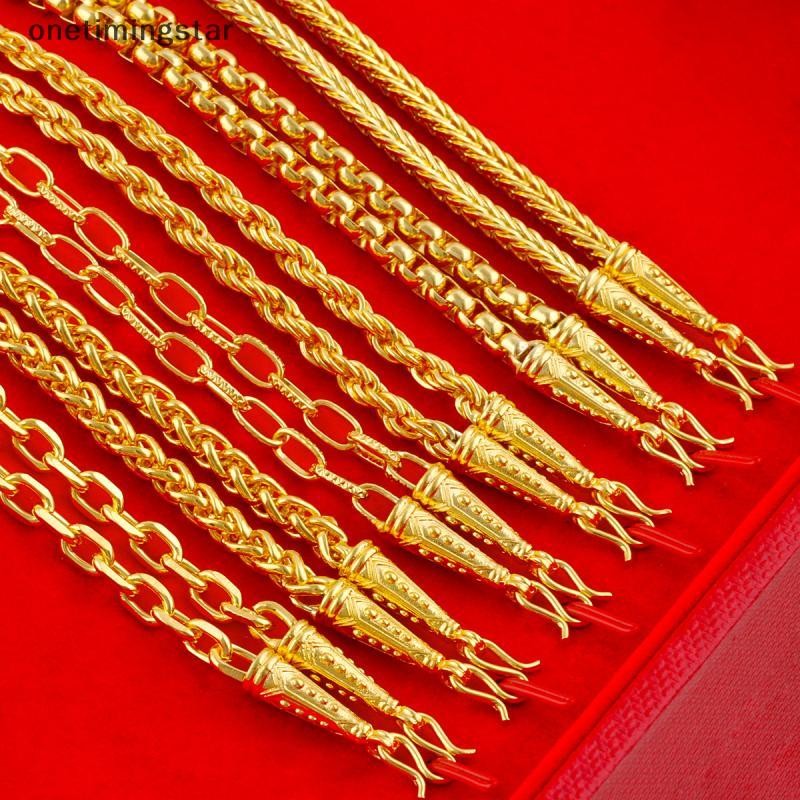 Onetimingstar Gold Plated Cone จี้สร้อยคอ Link Chains Choker สําหรับผู้หญิง Man แฟชั่นงานแต่งงาน Cha