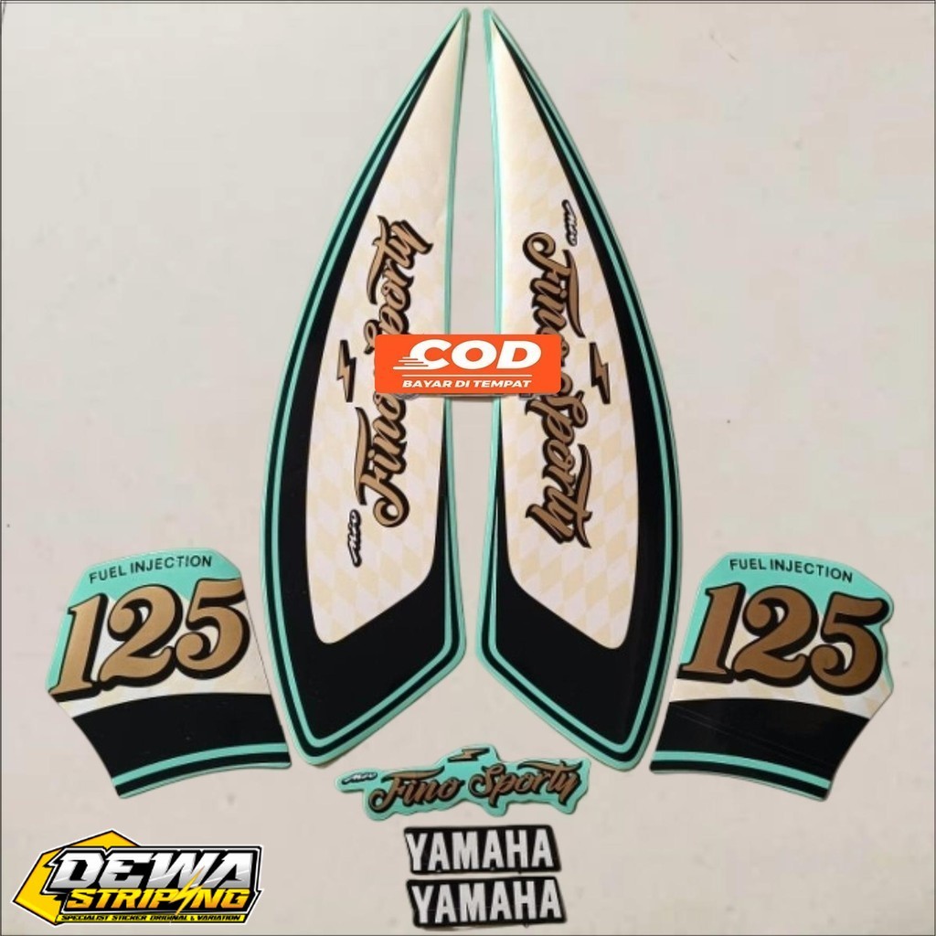 Striping Yamaha fino 125 2021 2022 คุณภาพรายการมาตรฐานสปอร์ตสีฟ้าอ่อน