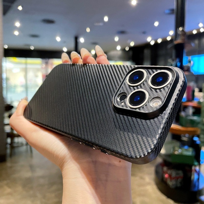 HOCE คาร์บอนไฟเบอร์ตารางรูปแบบเคสโทรศัพท์สําหรับ IPhone 17 16 15 14 13 12 Pro Max 16E PC Ultra-Thin PC ฝาครอบกรณี ราคา ถูกที่สุด ดีลบีเคเค แกลเลอรีภาพที่ 4
