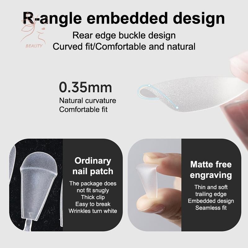 [maybeauty] 300 ชิ้น/ถุงเคล็ดลับเล็บปลอม Matte Coverage โปร่งใสเล็บปลอมเคล็ดลับเล็บเจล Extension Diy ฝึกเล็บเครื่องมือ {TH} - รูปที่ 3
