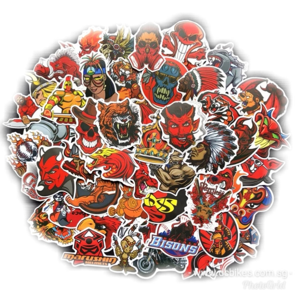 100 ชิ้น Red Devils DIY Colour Random Sticker Bomb Decals