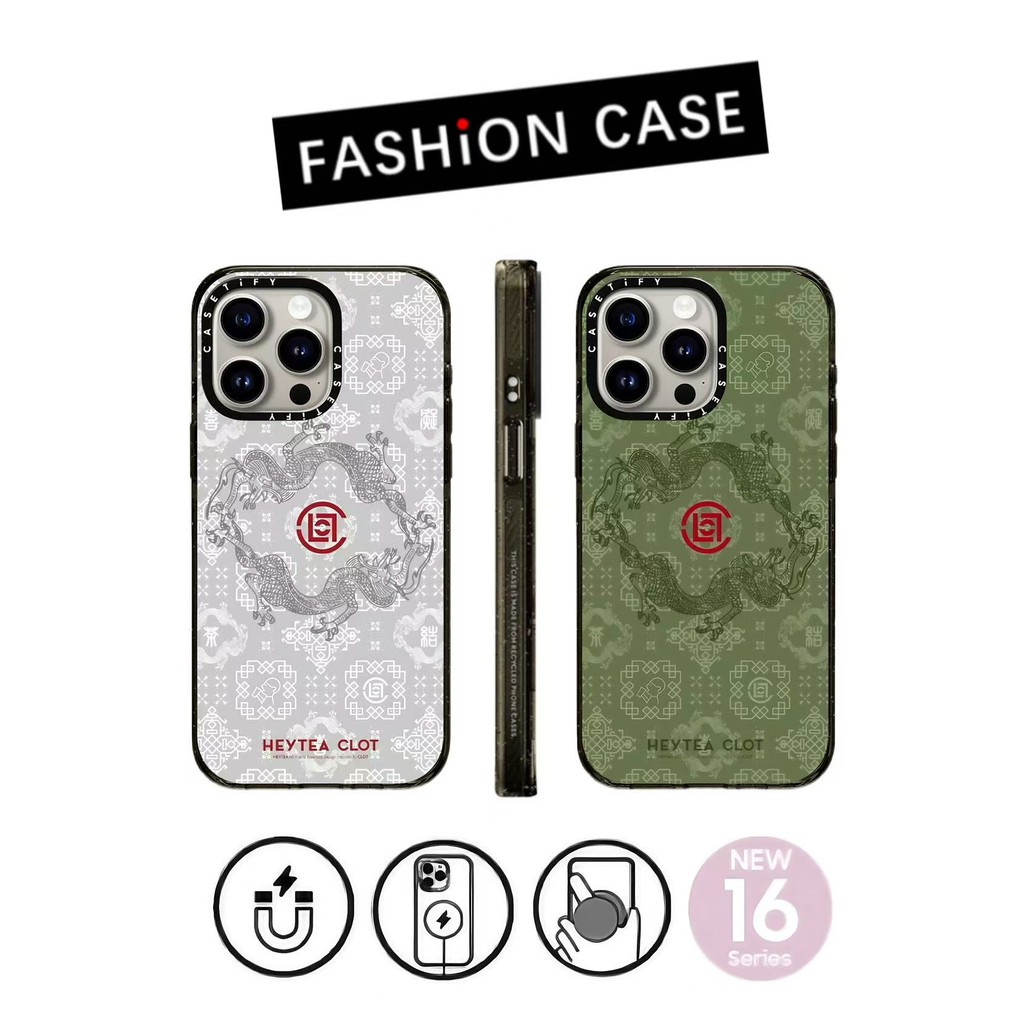 CASETi HEYTEA CLOT อะคริลิคแม่เหล็กเคสโทรศัพท์สําหรับ iPhone 16ProMax 15ProMax 14 13 12 11 กันกระแทกเคสโทรศัพท์บางเฉียบ