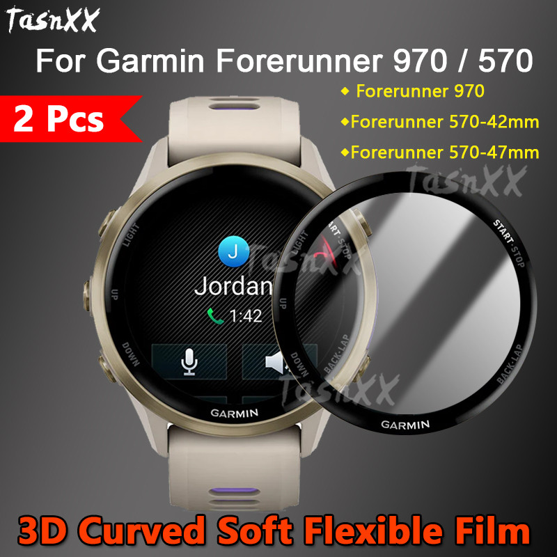 1 / 2 / 3 / 5 ชิ้นสําหรับผู้เบิกทาง Garmin 970 570 42 / 47 มม. SmartWatch 3D โค้งนุ่มยืดหยุ่นฟิล์ม U