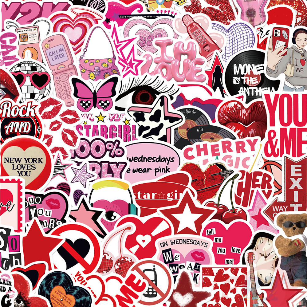 100ชิ้น/เซ็ต ❉ Downtown Y2K Girls Art Series 01 สติ๊กเกอร์ ❉ DIY แฟชั่นสติ๊กเกอร์กันน้ํา Doodle สติ๊