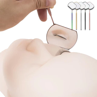 ของมาใหม่！กระจกตรวจสอบการต่อขนตา สแตนเลส ถือในมือ พกพาสะดวก สำหรับนักต่อขนตามืออาชีพและร้านเสริมสวย