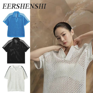 EERSHENSHI สามบาร์ Ripped Leisure แขนสั้น Retro เสื้อโปโลสำห…