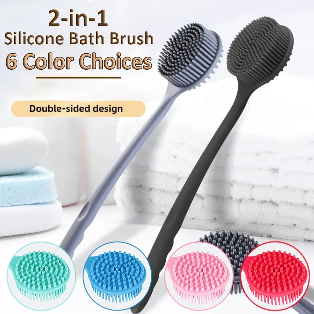ซิลิโคนนุ่มกลับ Scrubber แปรงอาบน้ํา Body Scrub Handle Exfoliating Scrub Body Care นวด Bath Supplie