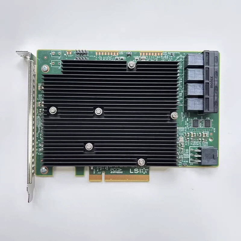 PCI-E 3.0 HBA IT โหมด SAS Host Bus อะแดปเตอร์ LSI 9300-16i 12Gb/s Disk Array card ใช้