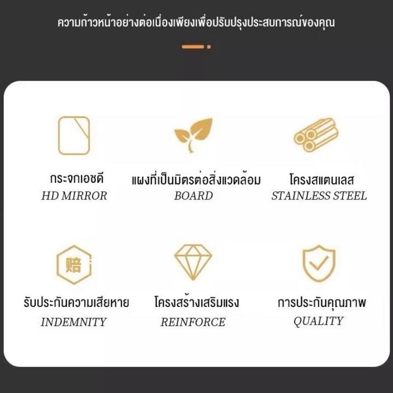 กระจกขอบสีดำ สีทอง กระจกทรงรี ประตู เหลี่ยม ขนาด70*170 cm ร้านตัดผมเสริมสวย กระจกแขวนผนัง ติดผนังร้านทำผมกระจก LED - รูปที่ 6