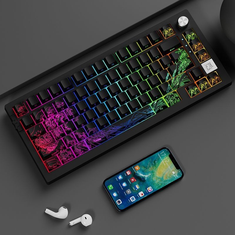 Ukiyoe Series Shine-Through Double-Shot cherry Profile PBT Keycap 134 คีย์