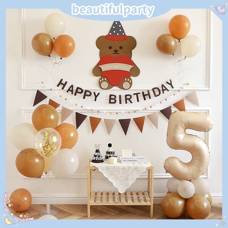 วินเทจกาแฟสลัดธงสุขสันต์วันเกิดแบนเนอร์ชุดรู้สึกดิจิตอลดึงธงเด็กงานเลี้ยงวันเกิดพื้นหลังภาพอุปกรณ์ประกอบฉากตกแต่ง - รูปที่ 2