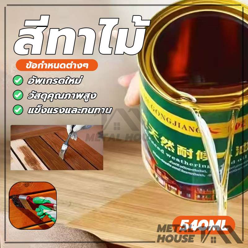 แลคเกอร์เงาไม้ สีทาไม้ สีทาไม้ให้เงา สีทาไม้กันน้ำ เพื่อปกป้องผลิตภัณฑ์จากไม้ 【540ML】