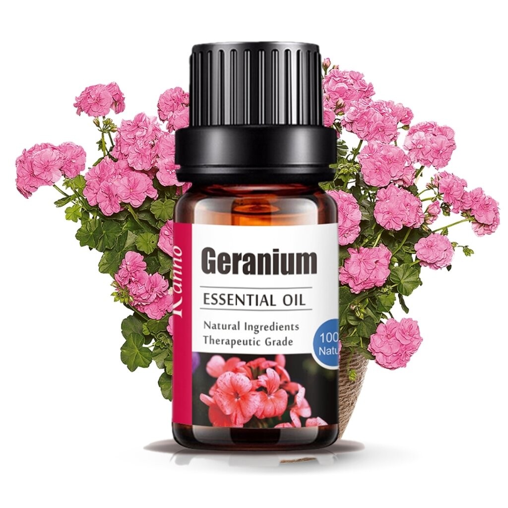 Aliztar 100% Geranium Essential oil 10 ml. น้ำมันหอมระเหยเจอราเนียมแท้ - น้ำมันหอมอโรม่า ออยโอโซน น้ำมันหอมธรรมชาติ อ...