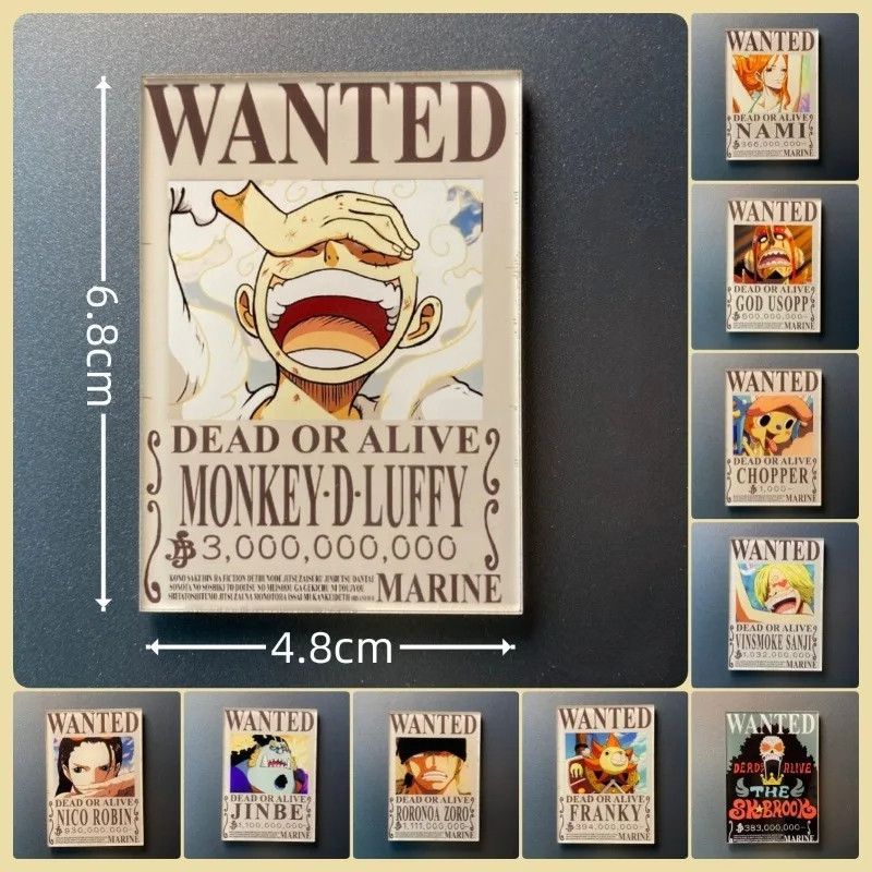 25 ชิ้น One Piece Wanted แม่เหล็กติดตู้เย็นการ์ตูนอะนิเมะห้องครัวสะดวก Photo ข้อความตู้เย็นสติกเกอร์แม่เหล็ก Luffy Zoro Empress Nami ราคา ถูกที่สุด ดีลบีเคเค แกลเลอรีภาพที่ 2