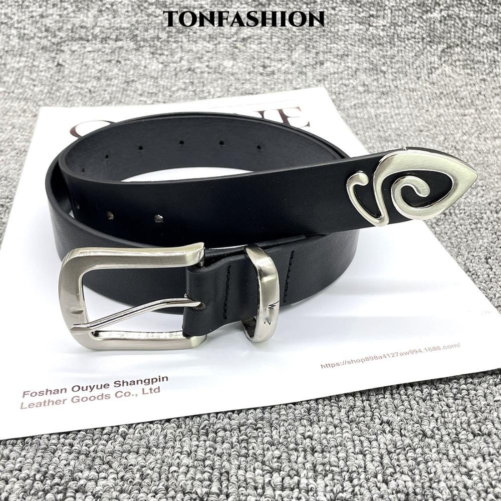 TONFASHION เข็มขัดออกแบบpunkและy2kสำหรับผู้หญิงและผู้ชาย
