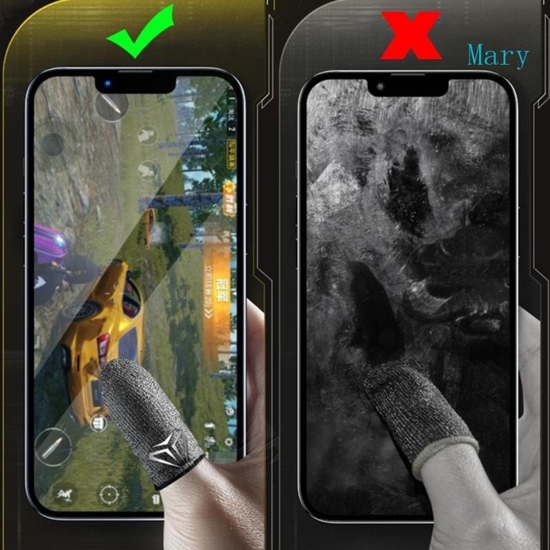 Mary 1 2 คู่นิ้วมือสําหรับ w กล่องเก็บ Anti Sweat Breathable Gaming Finger Gl