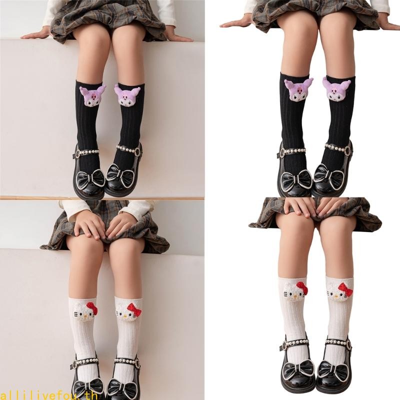 LIVE 1 คู่ 3-10T ถุงเท้าการ์ตูนสําหรับเด็กรองเท้านุ่มและผ้าฝ้ายน่ารักถุงเท้าลูกวัว