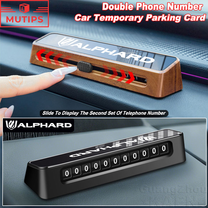 Toyota Alphard ป้ายหมายเลขโทรศัพท์ สติกเกอร์รถ หมายเลขโทรศัพท์คู่ อุปกรณ์เสริม สําหรับจอดรถยนต์ชั่วค