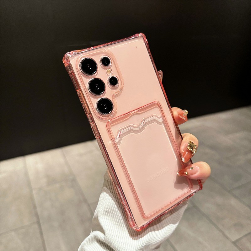 TPU โปร่งใส Anti Drop เคสโทรศัพท์ Non Slip ออกแบบสําหรับ Samsung Galaxy S21 S22 S23 S24 S25 Plus Ultra S20FE 21FE S23FE S24FE Note20Ultra