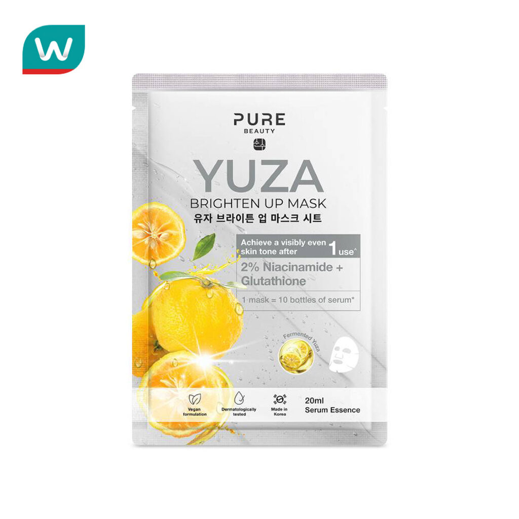 Pure Beauty เพียว บิวตี้ ยูซ่า ไบรท์เท่น อัพ มาสก์ 1 แผ่น.