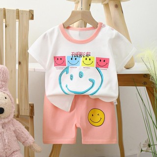 เสื้อผ้าเด็ก ชุดเซ็ตเสื้อ+กางเกง สั้นชุดเด็กลายการ์ตูนน่ารัก ผ้านิ่ม ใส่สบาย  เหมาะสำหรับเด็กอายุ 6เดือน - 6ปี "DA-C"