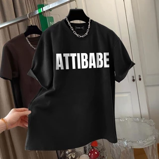 yout-trend🔥 พร้อมส่ง เสื้อยืด oversize unisex สไตล์เกาหลี ผ้าฝ้ายแท้ใส่สบาย ไม่แตกเมื่อซัก ATTIBABE